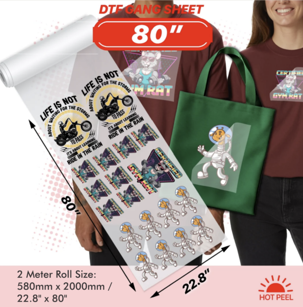 Digital Transfer Film (DTF) Printing -  2 Meter Size 580mm x 2000mm